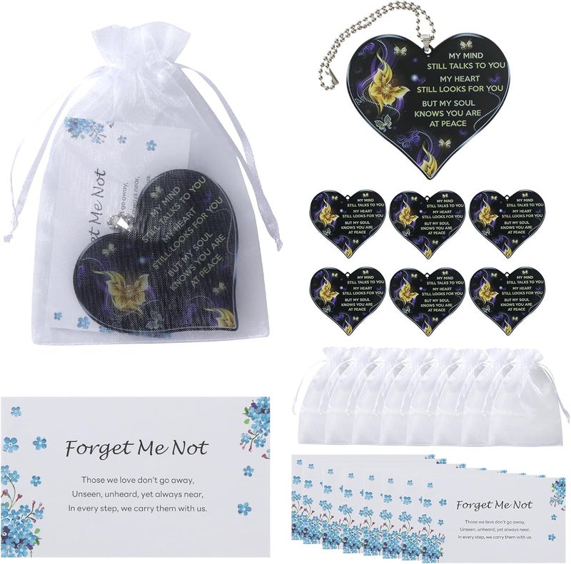 Vukehon Funeral Favors 50 Sets for Guests, Heart Charms | Memorial Prayer Cards for Celebration of Life Favors, Funeral Keepsakes for a Memorial Service, Bulk Ideas Sympathy Gifts Funeral Products - Image 1